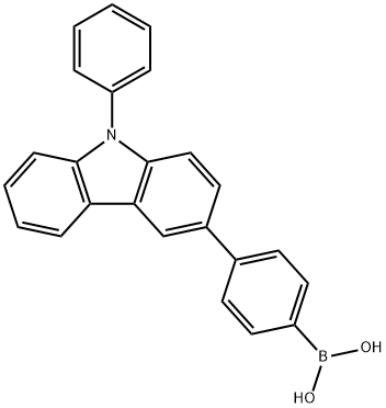 (4-(9-苯基-9H-咔唑-3-基)苯基)硼酸,1240963-55-6,结构式