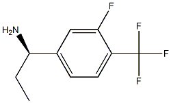 (R)-1-(3-フルオロ-4-(トリフルオロメチル)フェニル)プロパン-1-アミン 化学構造式