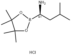 (R)-3-メチル-1-(4,4,5,5-テトラメチル-1,3,2-ジオキサボロラン-2-イル)ブタン-1-アミン塩酸塩 化学構造式