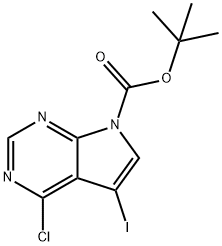 4-Chloro-5-iodo-pyrrolo[2,3-d]pyriMidine-7-carboxylic acid tert-butyl ester Struktur