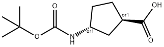 Trans-3-((tert-butoxycarbonyl)aMino)cyclopentanecarboxylic acid Structure