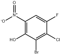2-溴-3-氯-4-氟-6-硝基苯酚, 1245647-30-6, 结构式