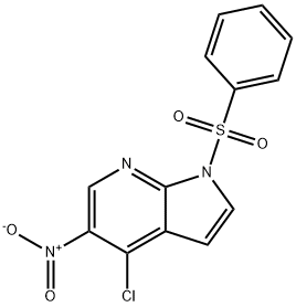 4-CHLORO-5-NITRO-1-(PHENYLSULFONYL)-1H-PYRROLO[2,3-B]PYRIDINE 化学構造式