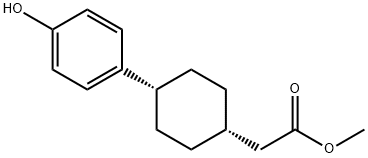 Cyclohexaneacetic acid, 4-(4-hydroxyphenyl)-, Methyl ester, cis- Struktur