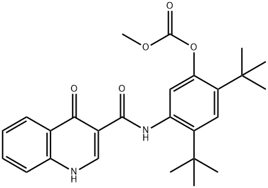 Carbonic acid 5-[[(1,4-dihydro-4-oxo-3-quinolinyl)carbonyl]amino]-2,4-bis(1,1-dimethylethyl)phenyl methyl ester Struktur