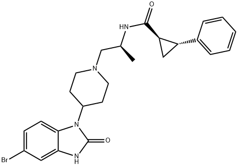 (1R,2R)-N-([S]-1-{4-[5-BROMO-2-OXO-2,3-DIHYDRO-1H-BENZO(D)IMIDAZOL-1-YL]PIPERIDIN-1-YL}PROPAN-2-YL)-2-PHENYLCYCLOPROPANECARBOXAMIDE;VU0359595,1246303-14-9,结构式