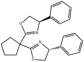 (4R,4'R)-2,2'-(Cyclopentane-1,1-diyl)-bis(4-phenyl-4,5-dihydrooxazole) Structure