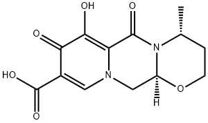 (4R,12AS)-7-ヒドロキシ-4-メチル-6,8-ジオキソ-3,4,6,8,12,12A-ヘキサヒドロ-2H-[1,3]オキサジノ[3,2-D]ピリド[1,2-A]ピラジン-9-カルボン酸 化学構造式