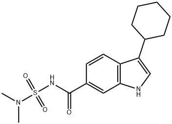 3-环己基-N-[(二甲基氨基)磺酰基]-1H-吲哚-6-甲酰胺, 1251033-29-0, 结构式