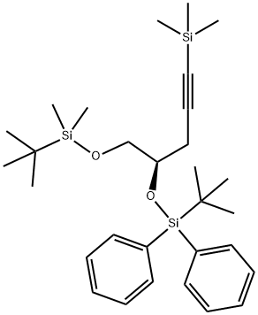 (5R)-2,2,8,8,9,9-HexaMethyl-3,3-diphenyl-5-[3-(triMethylsilyl)-2-propyn-1-yl]-4,7-ddioxa-3,8-disiladecane Structure