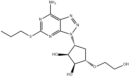 1,2-Cyclopentanediol, 3-[7-aMino-5-(propylthio)-3H-1,2,3-triazolo[4,5-d]pyriMidin-3-yl]-5-(2-hydroxyethoxy)-, (1S,2S,3R,5S)- Struktur