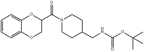 [1-(2,3-二氢-苯并[1,4]硫丙磷-2-羰基)-哌啶-4-基甲基]-氨基甲酸叔丁酯 结构式