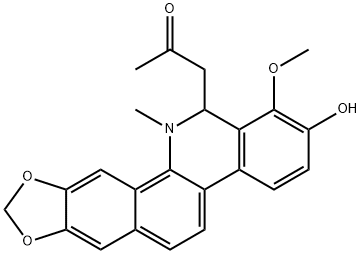 1-(12,13-二氢-2-羟基-1-甲氧基-12-甲基[1,3]二茂苯并[5,6-C]菲啶-13-基)-2-丙酮,1253740-09-8,结构式