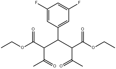 2,4-Diacetyl-3-(3,5-difluoro-phenyl)-pentanedioic acid diethyl ester Structure