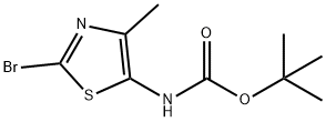 (2-溴-4-甲基噻唑-5-基)氨基甲酸叔丁酯,1255095-03-4,结构式
