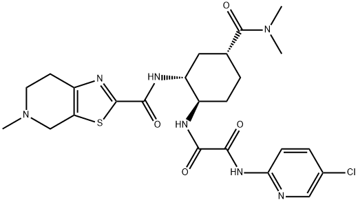N-(5-クロロ-2-ピリジル)-N'-[(1R,2R,4R)-4-(ジメチルカルバモイル)-2-[(5-メチル-6,7-ジヒドロ-4H-チアゾロ[5,4-C]ピリジン-2-カルボニル)アミノ]シクロヘキシル]オキサミド price.