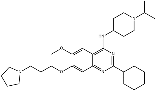 1255580-76-7 2-シクロヘキシル-4-[(1-イソプロピルピペリジン-4-イル)アミノ]-6-メトキシ-7-[3-(ピロリジン-1-イル)プロポキシ]キナゾリン