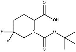 1-(tert-butoxycarbonyl)-5,5-difluoropiperidine-2-carboxylic acid Structure