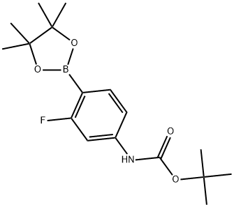 4-(BOC-氨基)-2-氟苯硼酸频哪醇酯, 1256256-45-7, 结构式