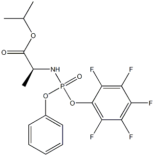 L-Alanine, N-[(2,3,4,5,6-pentafluorophenoxy)phenoxyphosphinyl]-, 1-Methylethyl ester 化学構造式