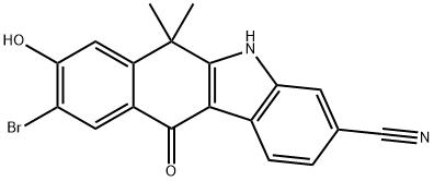 9-broMo-8-hydroxy-6,6-diMethyl-11-oxo-6,11-dihydro-5H-benzo[b]carbazole-3-carbonitrile Structure
