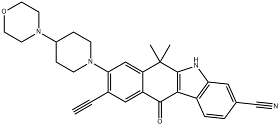 9-ethynyl-6,6-diMethyl-8-(4-Morpholinopiperidin-1-yl)-11-oxo-6,11-dihydro-5H-benzo[b]carbazole-3-carbonitrile Struktur