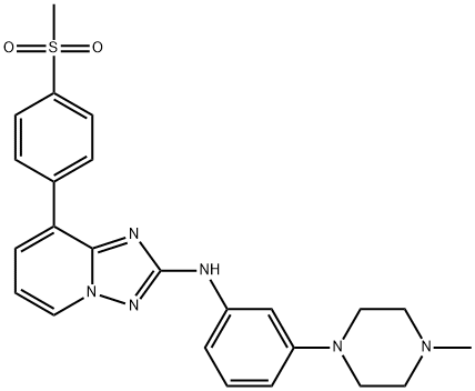 N-[3-(4-甲基-1-哌嗪基)苯基]-8-[4-(甲磺酰基)苯基]-[1,2,4]三唑并[1,5-A]吡啶-2-胺, 1257704-57-6, 结构式