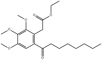 Benzeneacetic acid, 2,3,4-triMethoxy-6-(1-oxooctyl)-, ethyl ester Structure
