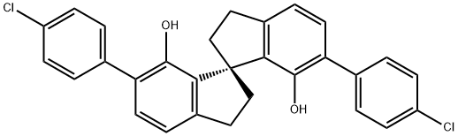 (1S)- 6,6'-bis(4-chlorophenyl)-2,2',3,3'-tetrahydro-1,1'-Spirobi[1H-indene]-7,7'-diol Struktur
