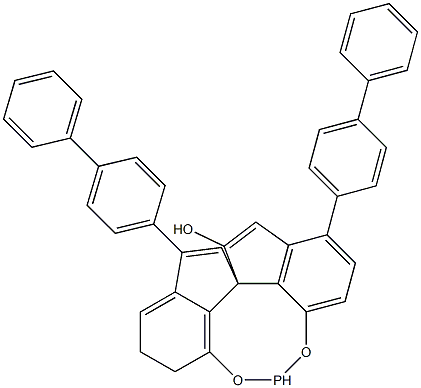 (11aS)-10,11,12,13-Tetrahydro-5-hydroxy-3,7-bis([1,1'-biphenyl]-4-yl)-diindeno[7,1-de:1',7'-fg][1,3,2]dioxaphosphocin-5-oxide 化学構造式