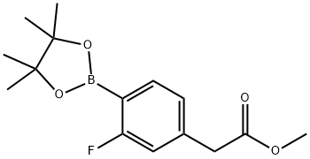 2-氟-4-(甲氧基羰基甲基)苯硼酸频哪醇酯, 1259022-70-2, 结构式