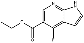 4-Fluoro-7-azaindole-5-carboxylic acid ethyl ester 化学構造式
