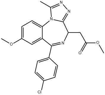 4H-[1,2,4]Triazolo[4,3-a][1,4]benzodiazepine-4-acetic acid, 6-(4-chlorophenyl)-8-Methoxy-1-Methyl-, Methyl ester Structure