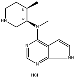 N-甲基-N-((3R,4R)-4-甲基哌啶-3-基)-7H-吡咯并[2,3-D]嘧啶-4-胺盐酸盐, 1260590-51-9, 结构式