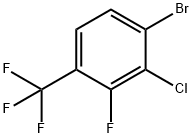 1-ブロモ-2-クロロ-3-フルオロ-4-(トリフルオロメチル)ベンゼン 化学構造式