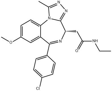(4S)-6-(4-氯苯基)-N-乙基-8-甲氧基-1-甲基-4H-[1,2,4]三唑并[4,3-A][1,4]苯并二氮杂卓-4-乙酰胺, 1260907-17-2, 结构式