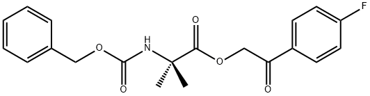 2-benzyloxycarbonylaMino-2-Methylpropionic acid 2-(4-fluorophenyl)-2-oxo-ethyl ester Struktur