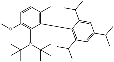 2-(Di-t-butylphosphino)-3-methoxy-6-methyl-2',4',6'-tri-i-propyl-1,1'-biphenyl Structure