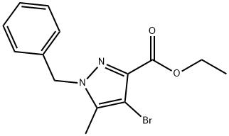 1-苄基-4-溴-5-甲基-1H-吡唑-3-羧酸乙酯 结构式