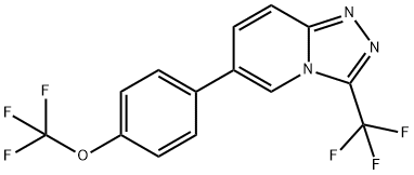 6-(4-(トリフルオロメトキシ)フェニル)-3-(トリフルオロメチル)-[1,2,4]トリアゾロ[4,3-A]ピリジン 化学構造式