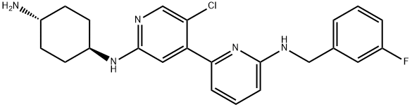 N2'-((1r,4r)-4-aMinocyclohexyl)-5'-chloro-N6-(3-fluorobenzyl)-[2,4'-bipyridine]-2',6-diaMine-rel- Struktur