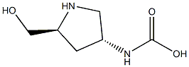 ((3R,5S)-5-(ヒドロキシメチル)ピロリジン-3-イル)カルバミン酸 化学構造式