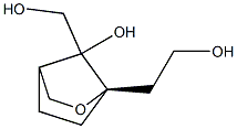 (1S)-2α,5α-(エポキシメタノ)-1-ヒドロキシメチル-2-(2-ヒドロキシエチル)シクロペンタン-1β-オール 化学構造式