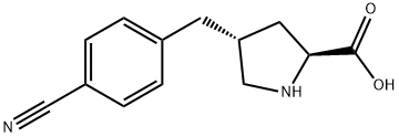 反-4-(4-氰基苄基)-L-脯氨酸, 1266320-28-8, 结构式