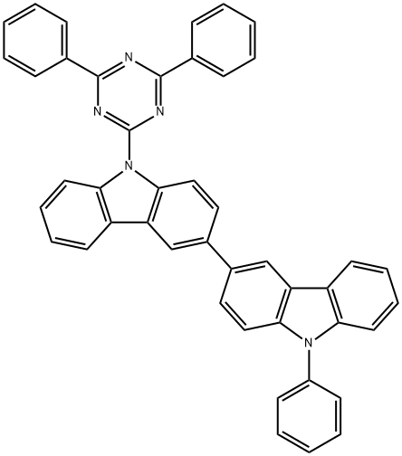 9-(4,6-Diphenyl-1,3,5-triazin-2-yl)-9'-phenyl-3,3'-dicarbazole Struktur