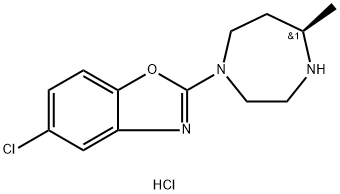 5-氯-2-((R)-5-甲基-[1,4]二氮杂环庚-1-基)苯并恶唑盐酸盐 结构式