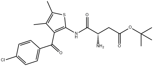 Butanoic acid, 3-aMino-4-[[3-(4-chlorobenzoyl)-4,5-diMethyl-2-thienyl]aMino]-4-oxo-, 1,1-diMethylethyl ester, (3S)- Struktur