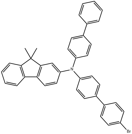 N-联苯基-N-(4-溴联苯基)-9,9-二甲基-2-芴胺, 1268621-99-3, 结构式