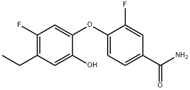4-(4-乙基-5-氟-2-羟基苯氧基)-3-氟苯甲酰胺, 1269055-85-7, 结构式