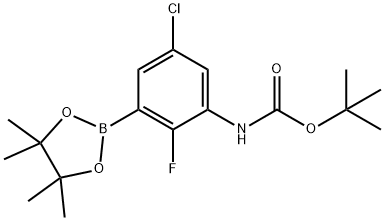 CarbaMic acid, N-[5-chloro-2-fluoro-3-(4,4,5,5-tetraMethyl-1,3,2-dioxaborolan-2-yl)phenyl]-, 1,1-diMethylethyl ester Struktur